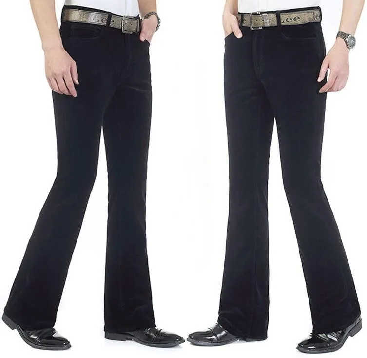 Брюки мужские клеш винтажные зауженные штаны повседневные вельветовые