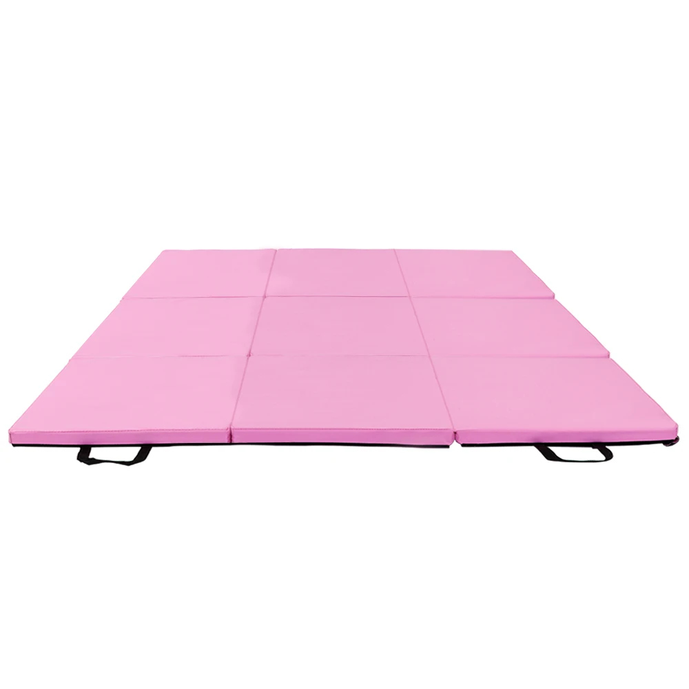 

55"x24"x1.2" Tri-fold Gymnastics Yoga Mat with Hand Buckle Pink