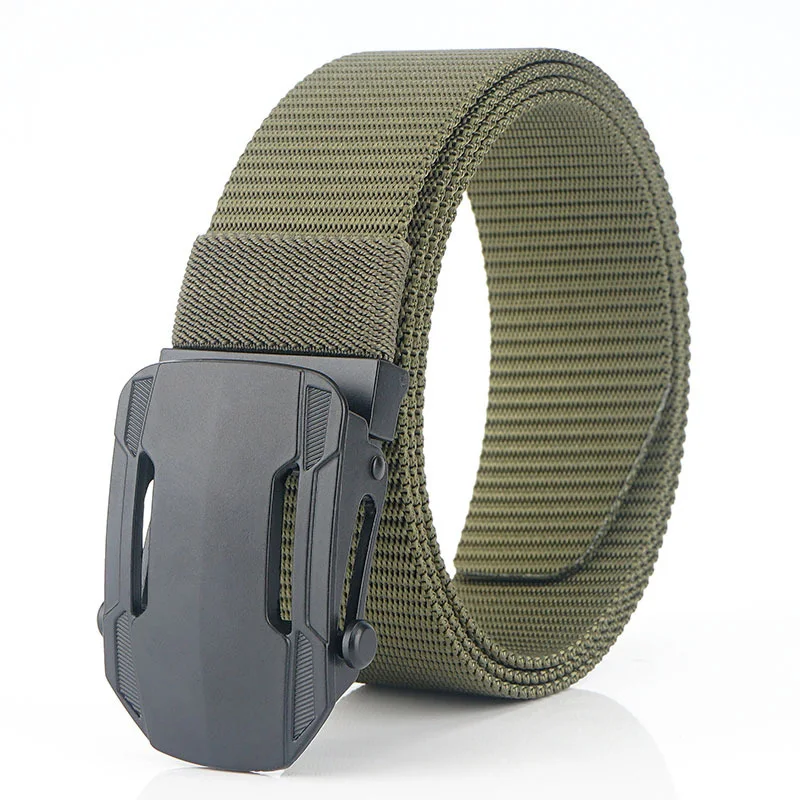 ArmyGreen Черный нейлоновый тактический ремень с пряжкой для мужчин 125 см, можно разрезать Короткий Мужской ремень для занятий спортом на открытом воздухе, военные тренировочные аксессуары - Цвет: ArmyGreen