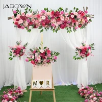 jarown customize wedding artificial flower row rose red floral small corner flower set marriage proposal party background decor