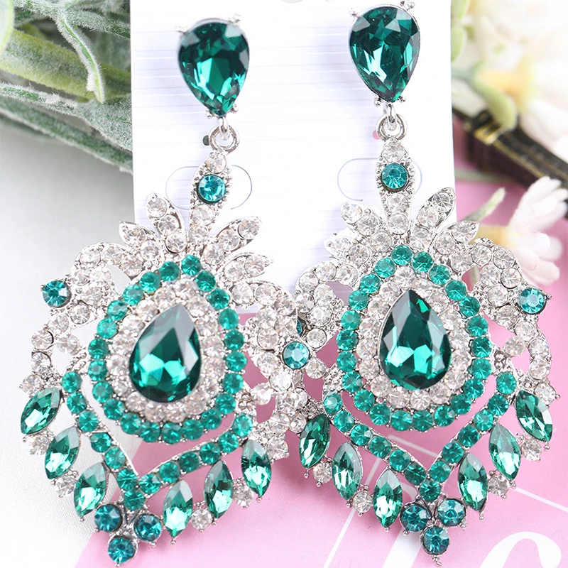 

New Fashion Luxury Crystal Earrings For Women Vintage Hanging Earrings Hoop Earrings 2021 Trend Women's Jewelry Party Gifts