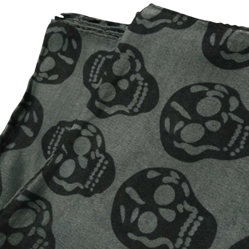 Осенний женский череп шарф с принтом для женщин из хлопка и льна Летняя Пляжная