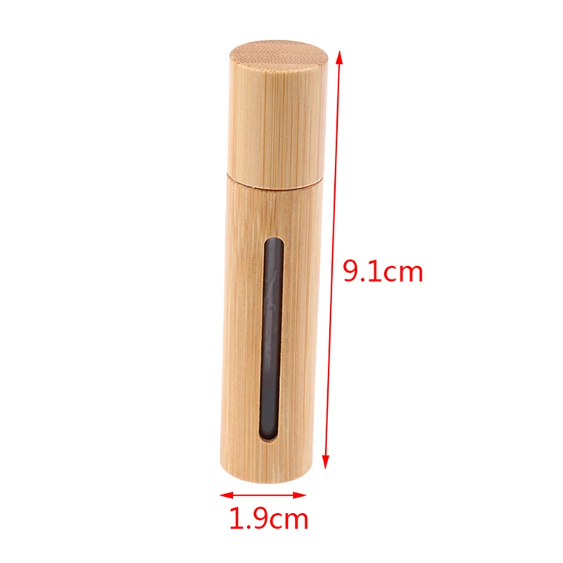 

10ml Natural Bamboo Refillable Empty Essential Oil Perfume Roller Ball Bottle