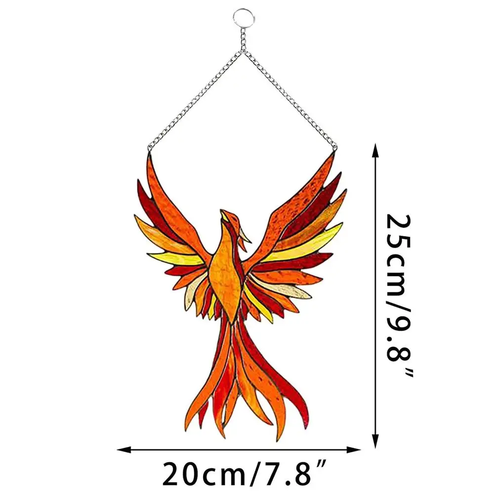 

Phoenix Suncatcher Stained Window Hanging Ornament Acrylic Window Panel for Home Decoration