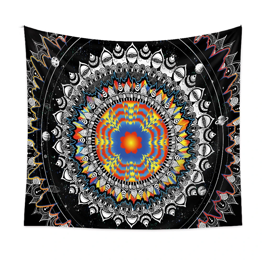 

Trippy Mandala Tapestry Psychedelic Black Tapestry Hippie Celestial Galaxy Stars Tapestry Colorful Bohemian Boho Tapestry Wall
