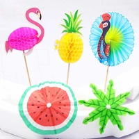 10pcs mini paper umbrellas cocktail picks for drinking fruit sticks bamboo toothpicks for tropical theme party cake decoration