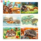 ZOOYA Алмазная вышивка сделай сам лес Ежик корзигриб алмазная живопись вышивка крестиком Круглая Мозаика Украшение CH023