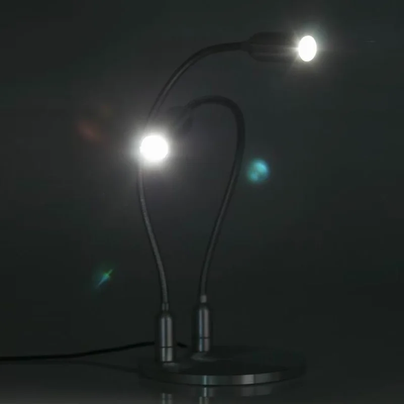 

2 Head LED High Brightness Spotlight Shadowless Lamp Microscope Light Source Torch Switch