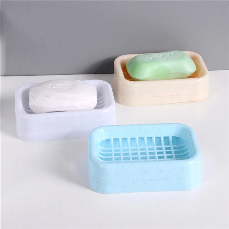 Держатель мыла с двойным слоем Аксессуары для ванной комнаты Пластик мыльница