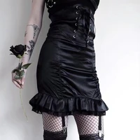 gothic lace mini pleated skirt punk y2k aesthetic high waist a line skirt 90s retro harajuku streetwear