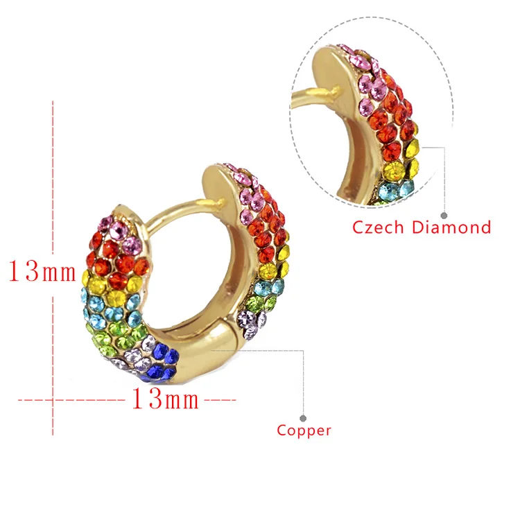 CARSINEL Фирменная Новинка Мода красочные Bijoux(украшения своими руками) с украшением в виде кристаллов Стразы Серьги в виде колец, для Для женщин маленькие серьги вашей мечты ювелирные украшения оптом ER0725