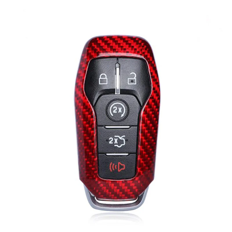 

carbon fiber 5 Button Car Key shell cover Fit For mustang
