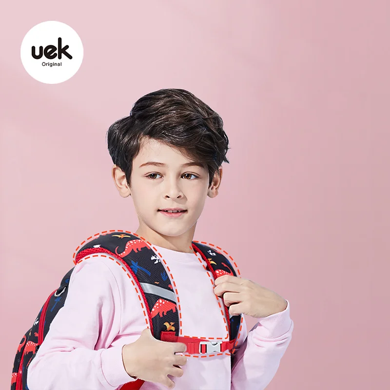 

UEK Kids School Bags For Boys New Primary School Orthopedic Backpack Dinosaur Cat Bag For Girl Kids Satchel Knapsack lightweight