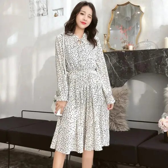 Новинка 2019 года весенние женские плиссированные шифоновые платья с цветочным