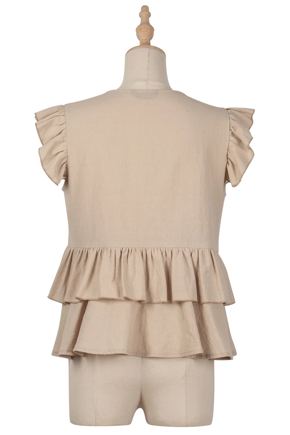 

100% Cotton Summer Blouses for Women Shirts Solid Sleeveless V-Neck Ruffle Loose Kawaii Korean Harajuku Fashion Lady Clothes