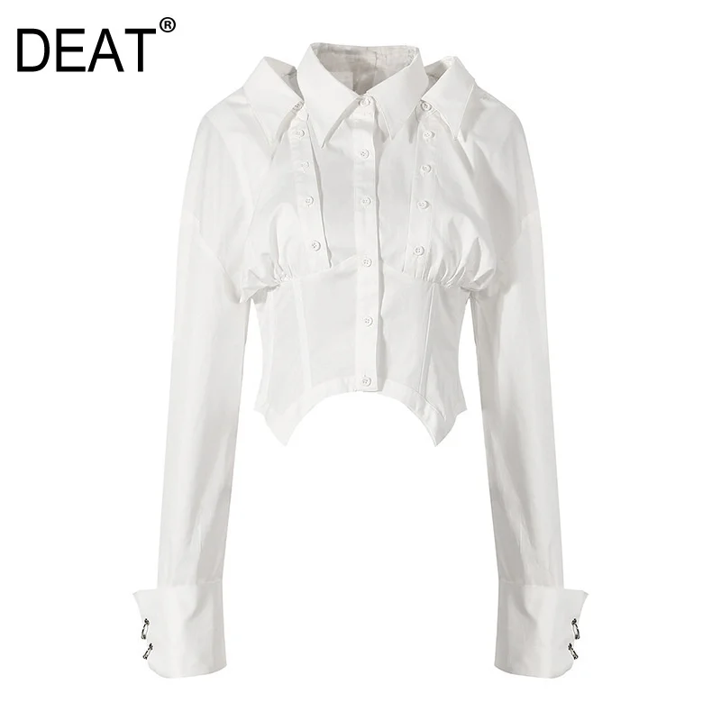 

DEAT 2021 new preorder straps off the shoulder full length sleeves high quality shirt slim top WS40001