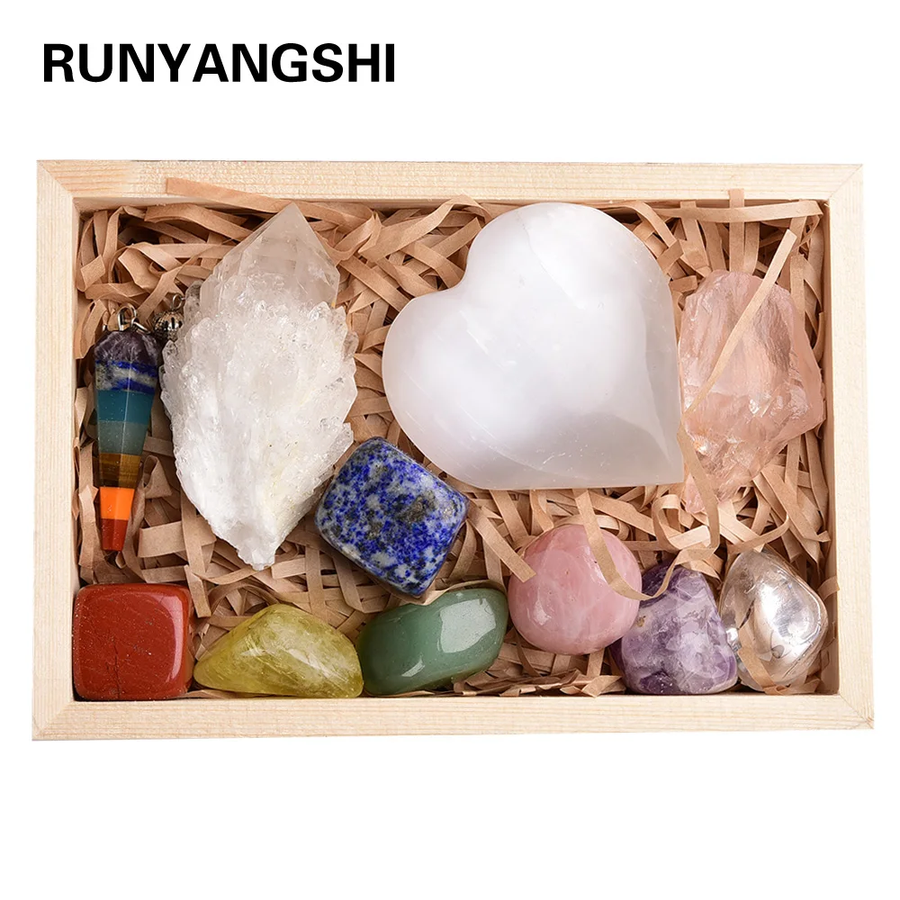 Натуральные Исцеляющие кристаллы Runyangshi 11 шт. камень для терапии семью чакрами