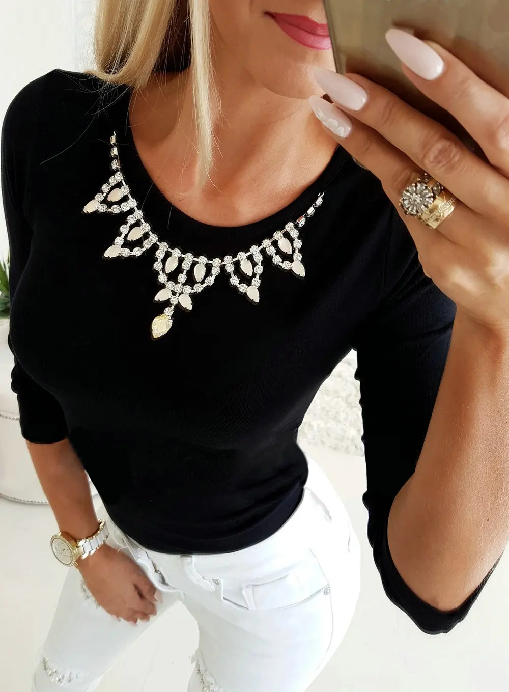 Женский Осенний облегающий Топ с длинным рукавом привлекательная футболка