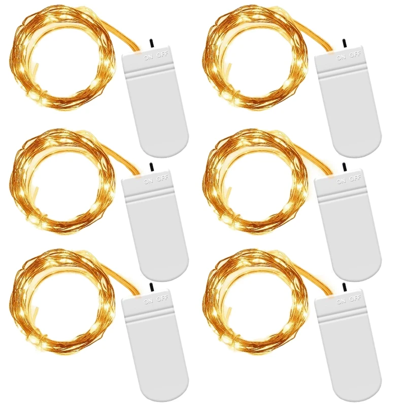

GTBL 2 Metre 20 LED Battery-Operated Firefly String Lights with Flexible Silver Wire,Wedding Supplies Party