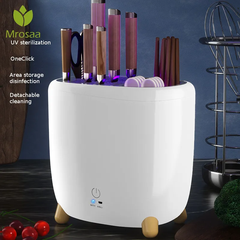 

Держатель для ножей с УФ-дезинфекцией, стойка для хранения, набор ножей шеф-повара, ножницы, блок для мяса, многофункциональный инструмент, с...