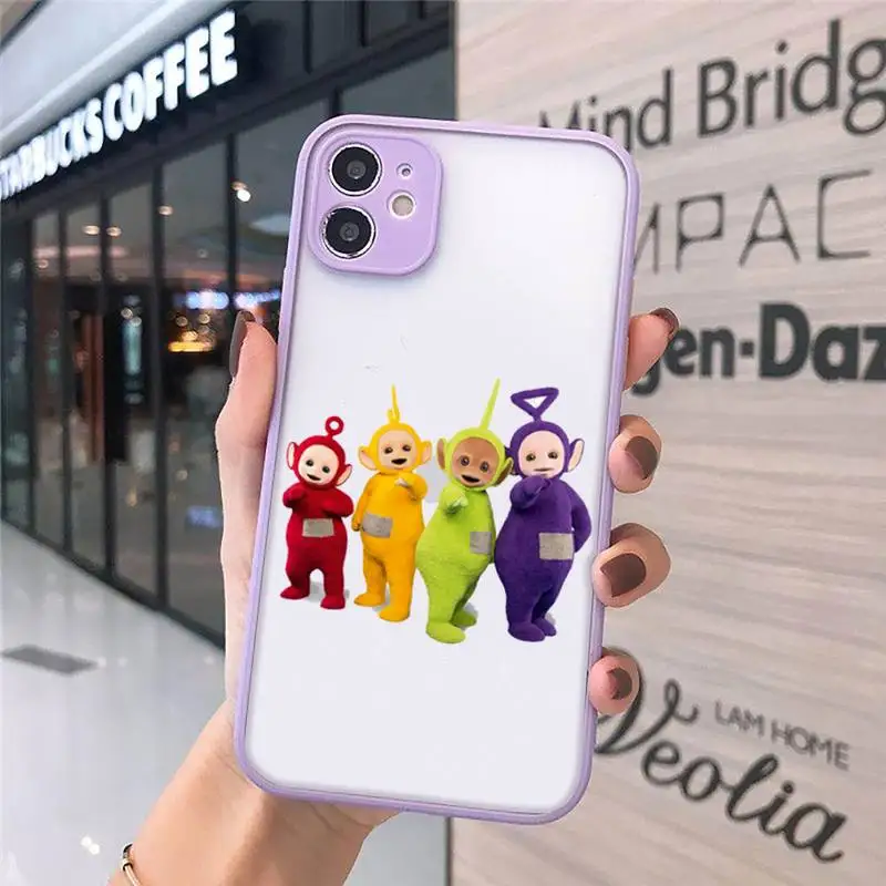 

Cute Teletubbies cartoon Phone Cases matte transparent For iphone 7 8 11 12 plus mini x xs xr pro max cover