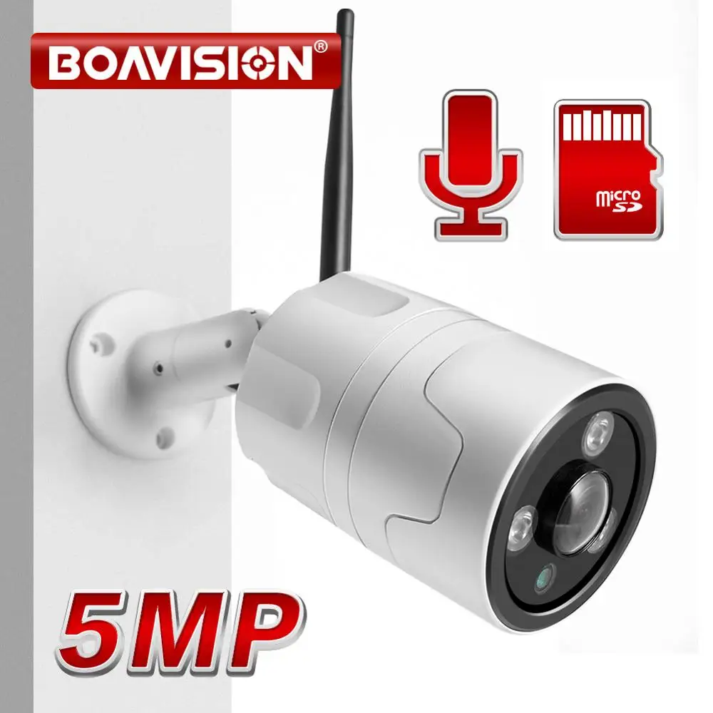 HD 1080P 5MP Bullet IP камера WIFI беспроводная видеонаблюдения Рыбий глаз объектив 180