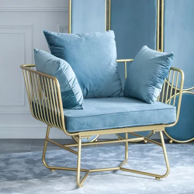 Iron Art Sofa Simple Fashion Ins Light Luxury Creative Comfort Single Iron Art Sofa Couch images - 6