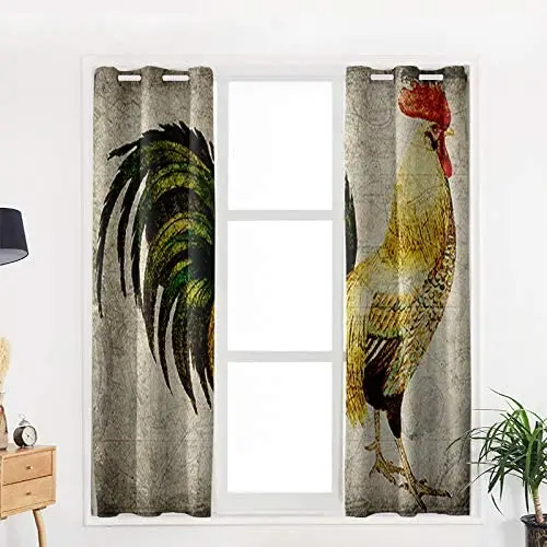 Ферма петух винтажная карта домашний декор оконная занавеска s спальня кухня