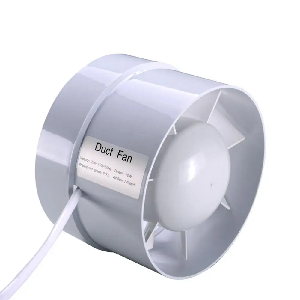 

HiMISS 4 Inch Mini Fan Inline Duct Fan Ceiling Ventilation Pipe Exhaust Fan Extractor Fan for Bathroom Ventilator 100mm 220V