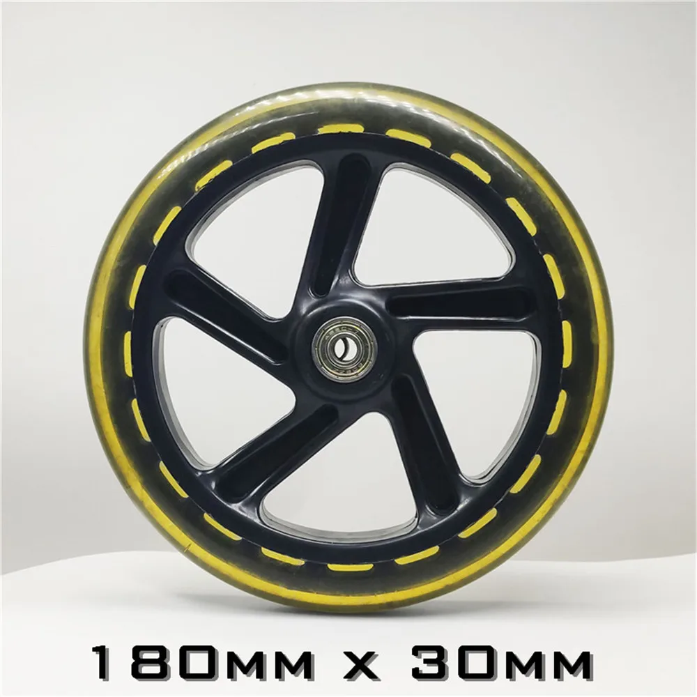 

180mm diameter 30mm thickness big scooter wheel for 180 handcart tyre go cart 180mm tires 608 abec-7 skating bearing 2 pcs/lot