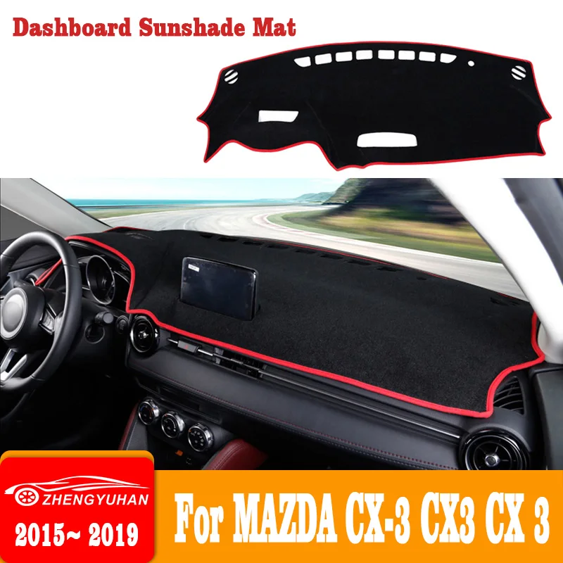 

Car Dashboard Cover Mat Sun Shade Pad Instrument Panel Carpets Anti-UV For Mazda CX-3 CX3 CX 3 2015-2019 Anti-UV Accessories