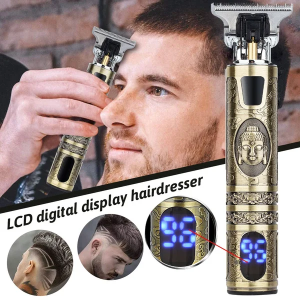 

T Bald Head Hair Clipper Mower Rechargeable Trimmer Vintage Cordless Haircut Men Cutter Shaver T-Outliner Barber Shaving Machine