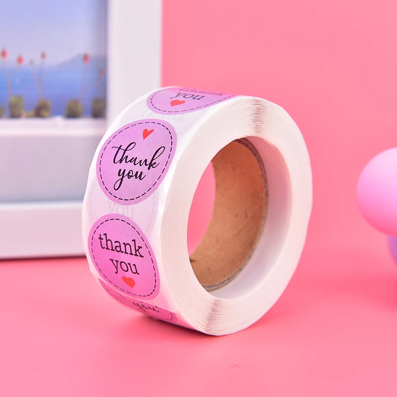 

Per Roll Thank You Sticker Seal Labels Christmas Gift Decoration Sticker For Package Stationery Sticker 500pcs