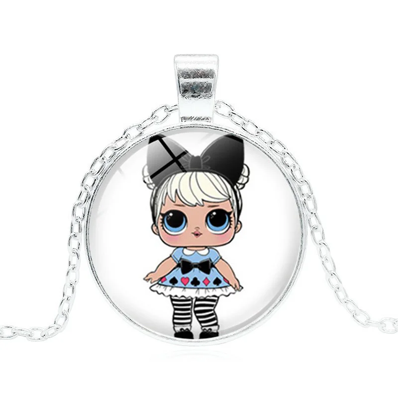 Ожерелье с подвеской в виде мультяшных кукол милый ребенок блестящее платье