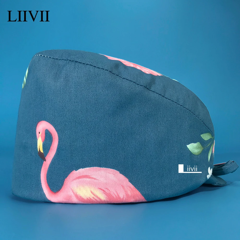 

High Quality Men's surgical cap cartoon printing breathable beauty salon nursing cap nurse accessories wholesale Pet clinic hat