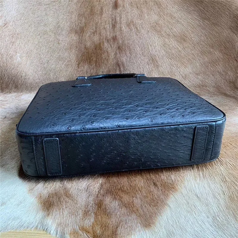 Сумка-кошелек мужская из натуральной страусиной кожи с замком | Багаж и сумки