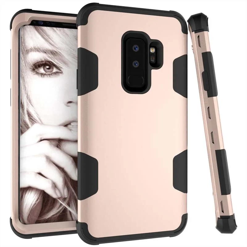 Colorblock Phone Case Anti-shock Silicone Hybrid Hard PC Cover for Samsung Galaxy S9 PLUS LFX-ING | Мобильные телефоны и