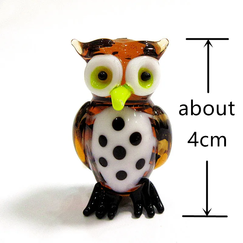 Маленькая стеклянная сова ручной работы аксессуары для декора праздничный