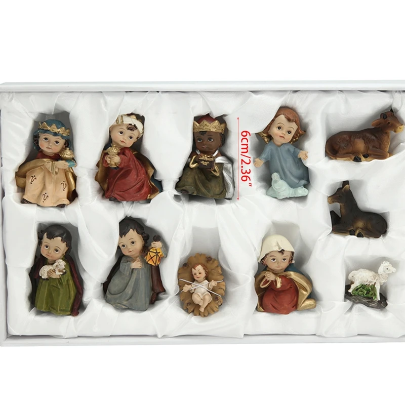 

11Pack Born in Bethlehem Nativity Figurines Set Nativity Sets for Christmas Indoor Manger Scene Christmas Decorations