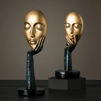funny face statues for decorative figurines home decoration ornamental accessori sculpture modern resin art table top home decor