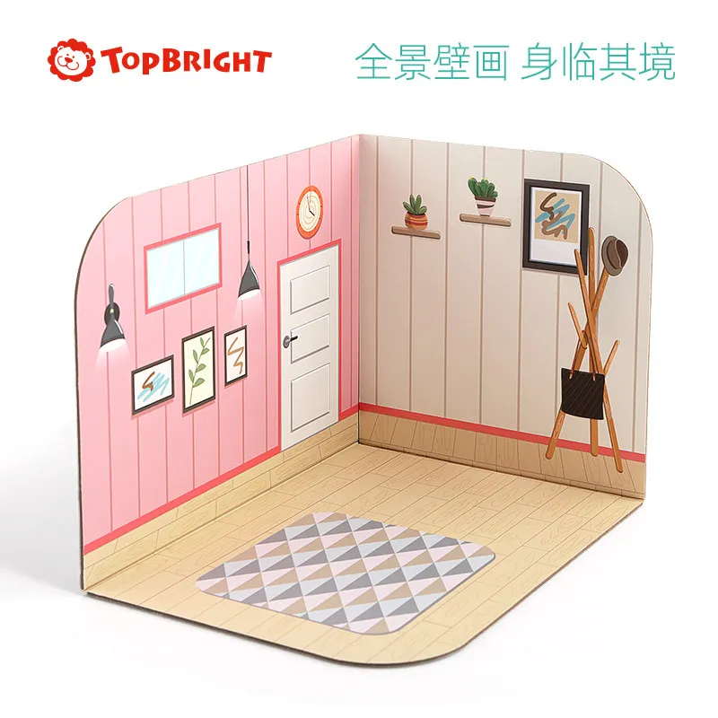 

New Dust Cover Diy Doll House Small Furniture Wooden Miniature Doll Houses Educational Kit Box Poppenhuis Toys For Kids OO50WW