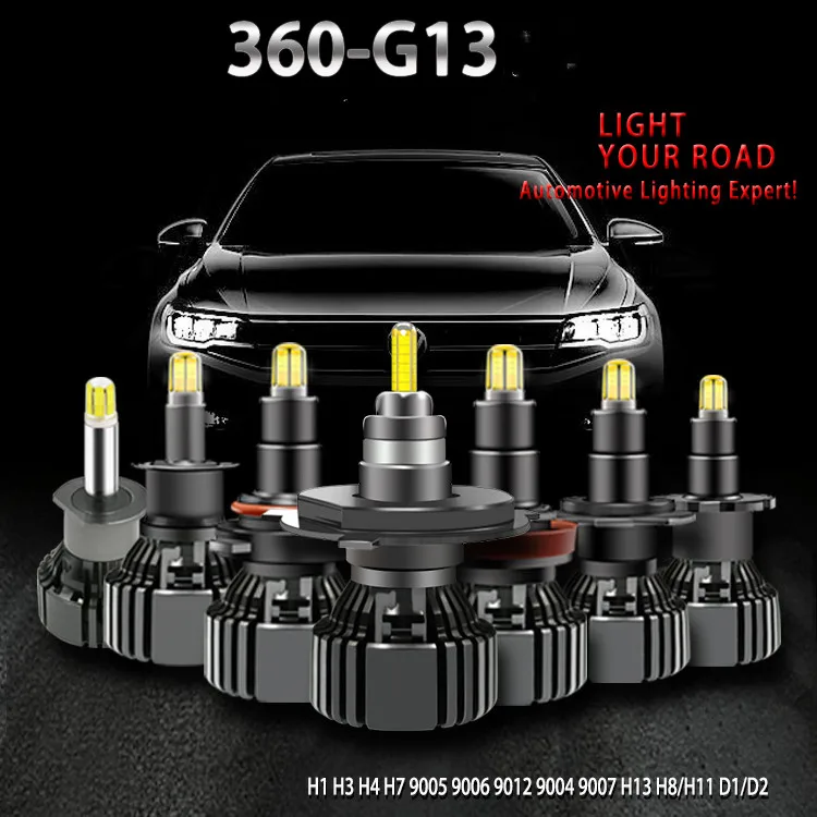 D1S D2S D3S D4S h4 H1 H7 светодиодный H8 H11 HB3 9005 HB4 8 граней 3D фары высокой мощности 18000LM для