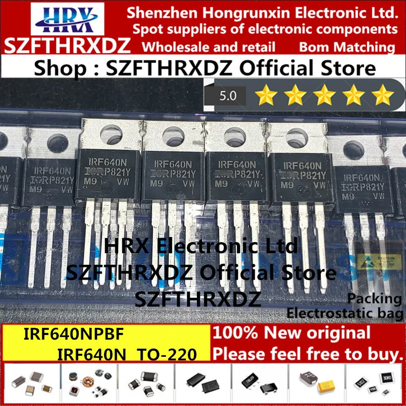 100% Новый оригинальный IRF640NPBF TO220 IRF640N TO 220 MOSFET 200V 18A 150mOhm 50 шт./трубка (10 шт.)|Индукторы|
