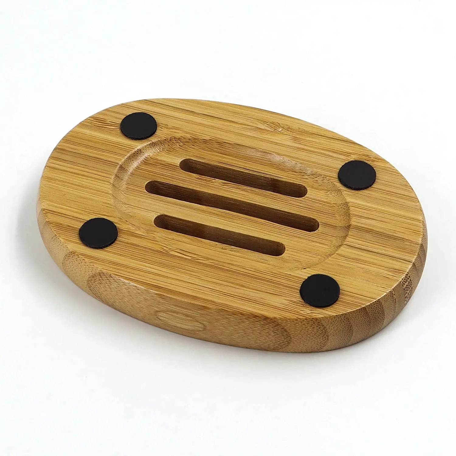 

Oval Bamboo Soap Dish Easy-Dry For Bathroom 1PC