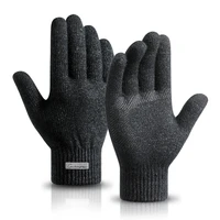 mens gloves male winter plush warm work gloves top quality no pilling gym gloves men high elastic windproof wool glove