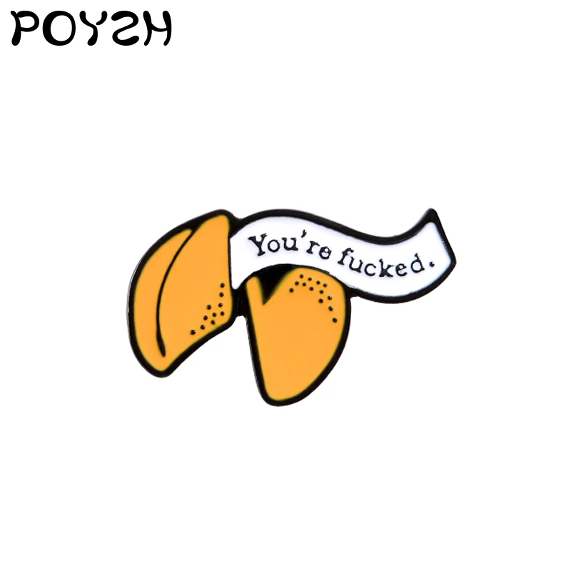 Эмалированные Броши с изображением Фортуны печенья забавные прелестные булавки