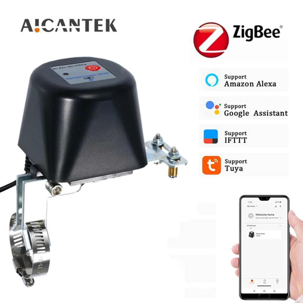 Беспроводной газовый водяной клапан Tuya ZigBee автоматическое управление умным