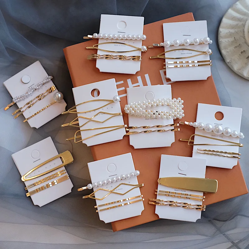 3 шт./компл. жемчужная металлическая заколка для волос повязка расческа Пряжка