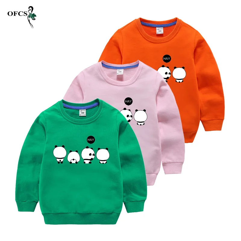 

Retail 2-12Y Boys Knitting Fleece Top Children Clothes Girl Long Sleeve Cartoon T-shirt Toddler Fashion Cotton Spring Sweatshirt