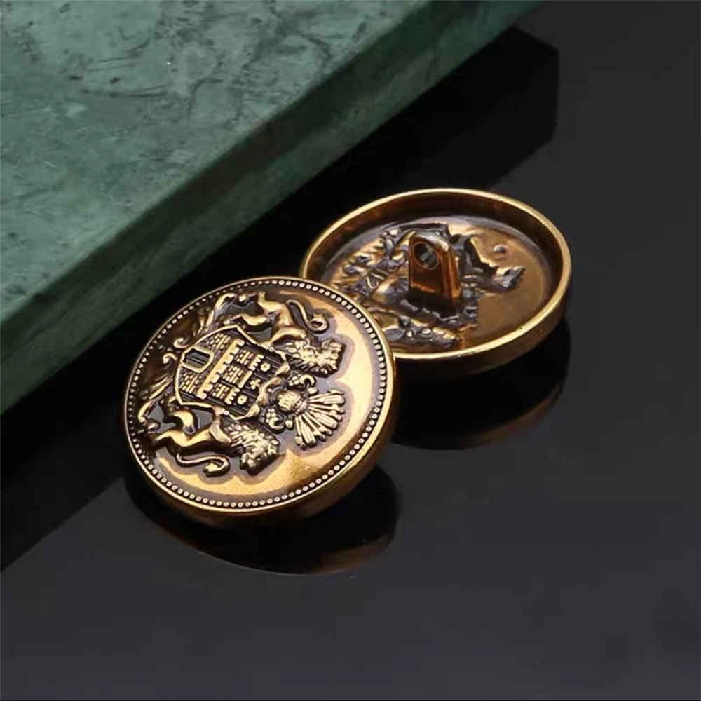

10pcs/lot Vintage British Style 25mm Metal Buttons for Clothing High Quality Fashion Sewing Buttons Men's Jacket Coat Buttons